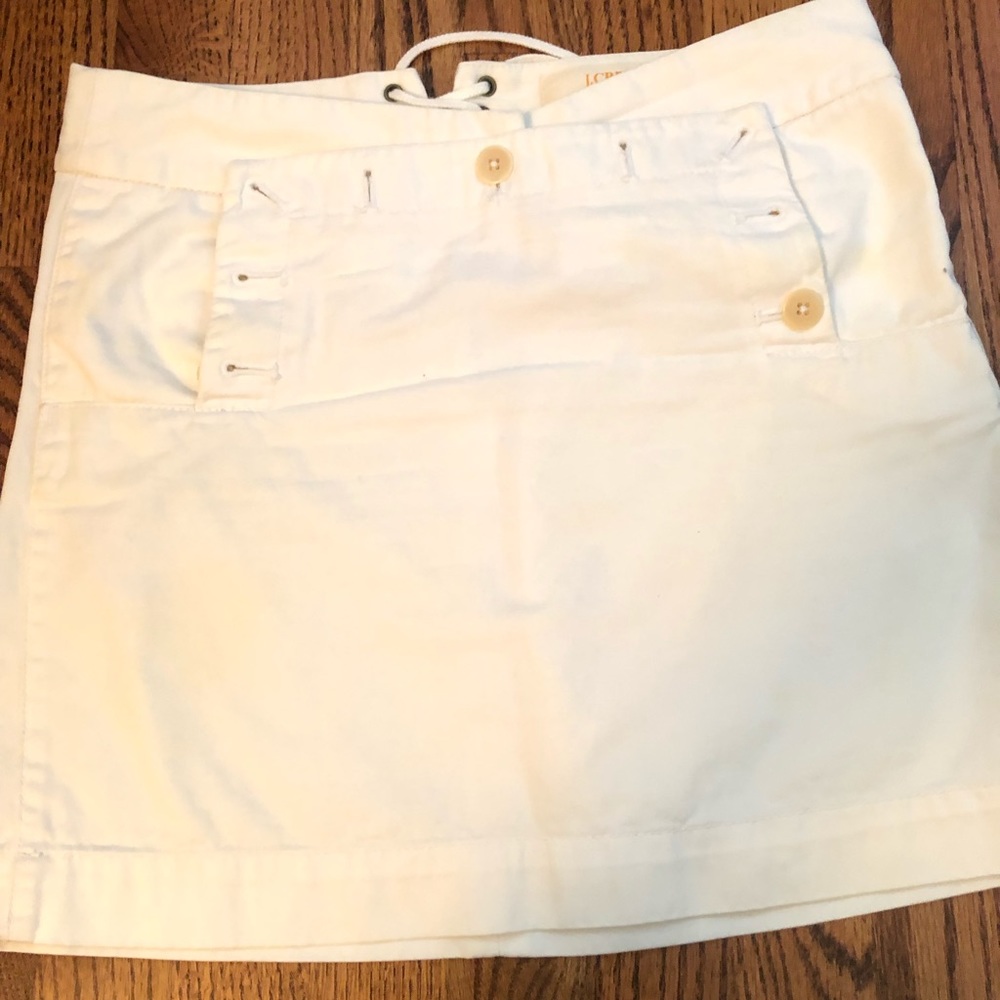 J.crew white chino sailor skirt